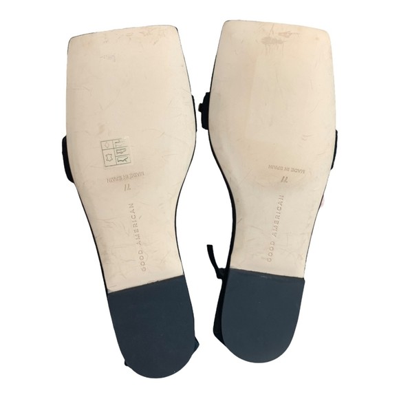 NWOB Good American Chain Ankle Wrap Sandal Suede Black Size 7 Zipper Back - Picture 9 of 10